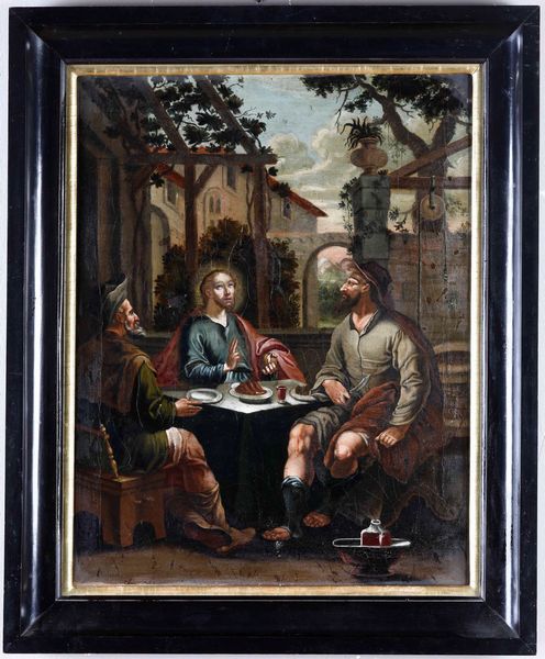 Scuola della fine del XVIII secolo - inizi del XIX secolo Cena di Emmaus  - Asta Dipinti Antichi - Associazione Nazionale - Case d'Asta italiane