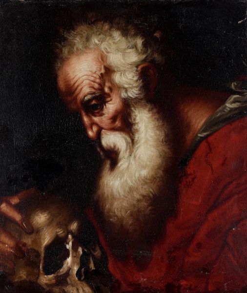 Scuola del XVII secolo San Gerolamo  - Asta Dipinti Antichi - Associazione Nazionale - Case d'Asta italiane
