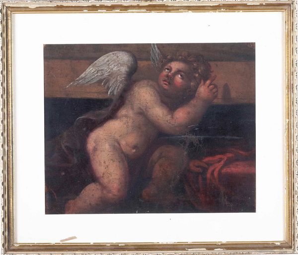 Scuola del XVIII secolo Figura di putto  - Asta Dipinti Antichi - Associazione Nazionale - Case d'Asta italiane