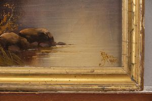 Scuola dell'inizio del XX secolo Paesaggi fluviali  - Asta Dipinti Antichi - Associazione Nazionale - Case d'Asta italiane