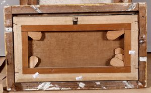 Scuola veneta del XVIII secolo Paesaggio con viandanti  - Asta Dipinti Antichi - Associazione Nazionale - Case d'Asta italiane