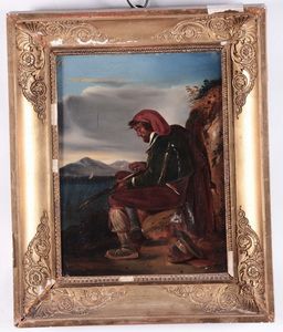 Scuola dell'Italia centro-meridionale del XIX secolo Figure di briganti  - Asta Dipinti Antichi - Associazione Nazionale - Case d'Asta italiane