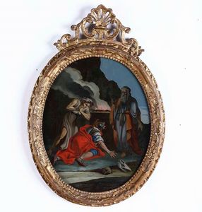 Scuola napoletana del XVIII secolo Episodi biblici  - Asta Dipinti Antichi - Associazione Nazionale - Case d'Asta italiane