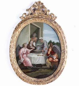 Scuola napoletana del XVIII secolo Episodi biblici  - Asta Dipinti Antichi - Associazione Nazionale - Case d'Asta italiane