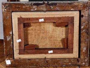 Scuola del XIX secolo Paesaggio con contadini  - Asta Dipinti Antichi - Associazione Nazionale - Case d'Asta italiane