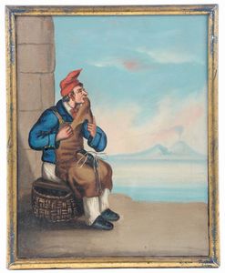 Scuola del XIX secolo Scene napoletane  - Asta Dipinti Antichi - Associazione Nazionale - Case d'Asta italiane