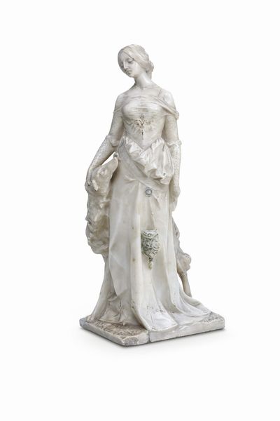 Arte del XIX-XX secolo Dama con levriero  - Asta Scultura del XIX e XX secolo - Associazione Nazionale - Case d'Asta italiane