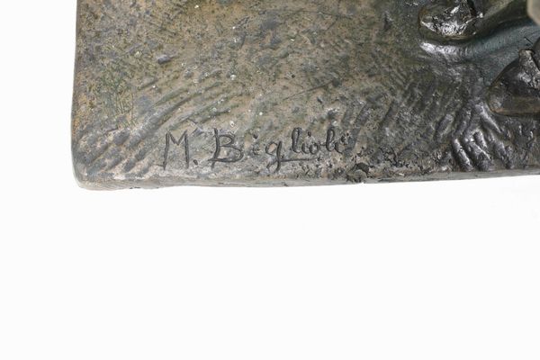 Mario Biglioli : Giocondit�  - Asta Scultura del XIX e XX secolo - Associazione Nazionale - Case d'Asta italiane