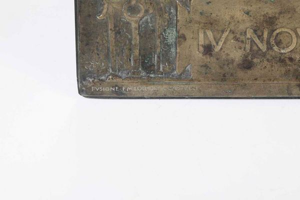 Egidio Boninsegna : Commemorazione del IV Novembre  - Asta Scultura del XIX e XX secolo - Associazione Nazionale - Case d'Asta italiane
