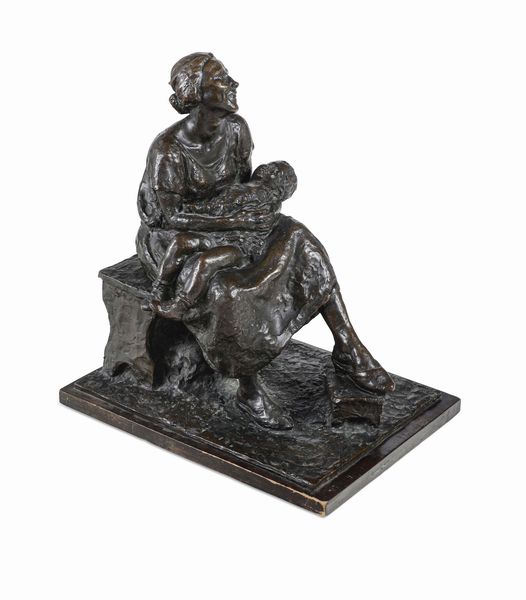 Franco Bargiggia : La Giocondit�  - Asta Scultura del XIX e XX secolo - Associazione Nazionale - Case d'Asta italiane