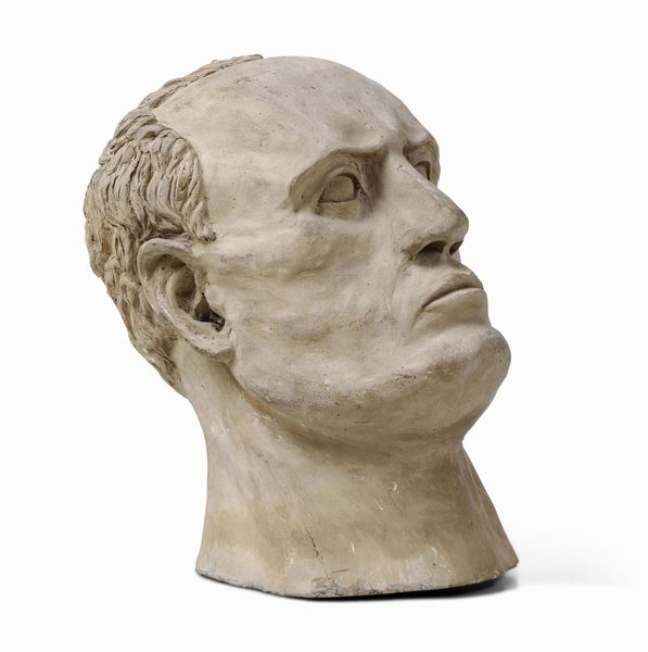 A. Canonichetti (Documentato in Umbria (Assisi?), inizi XX secolo) Testa di Benito Mussolini. 1932-33  - Asta Scultura del XIX e XX secolo - Associazione Nazionale - Case d'Asta italiane