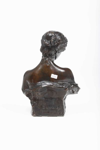 Costantino Barbella : Pensierosa, 1914  - Asta Scultura del XIX e XX secolo - Associazione Nazionale - Case d'Asta italiane