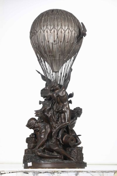 Fr�d�ric-Auguste Bartholdi (Colmar, 1834 � Parigi, 1904) Monumento agli aeronauti dell'assedio di Parigi  - Asta Scultura del XIX e XX secolo - Associazione Nazionale - Case d'Asta italiane