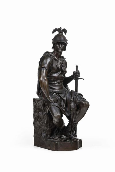 Paul Dubois : Il coraggio militare  - Asta Scultura del XIX e XX secolo - Associazione Nazionale - Case d'Asta italiane