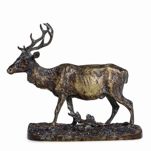 Pierre-Jules Mene (Parigi 1810 - 1879). Francia XIX secolo Cervo  - Asta Scultura del XIX e XX secolo - Associazione Nazionale - Case d'Asta italiane