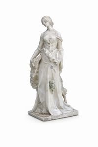 Arte del XIX-XX secolo Dama con levriero  - Asta Scultura del XIX e XX secolo - Associazione Nazionale - Case d'Asta italiane
