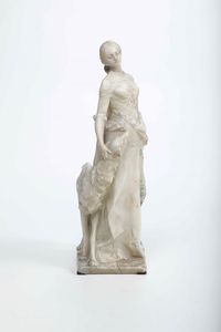 Arte del XIX-XX secolo Dama con levriero  - Asta Scultura del XIX e XX secolo - Associazione Nazionale - Case d'Asta italiane