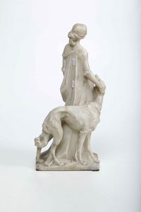 Arte del XIX-XX secolo Dama con levriero  - Asta Scultura del XIX e XX secolo - Associazione Nazionale - Case d'Asta italiane