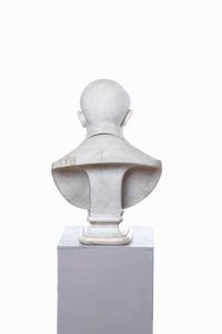 Busto virile. Marmo bianco. Luigi Agliati (Como 1816 - Milano 1863)  - Asta Scultura del XIX e XX secolo - Associazione Nazionale - Case d'Asta italiane