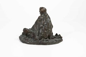 Ernesto Bazzaro : Donna araba  - Asta Scultura del XIX e XX secolo - Associazione Nazionale - Case d'Asta italiane