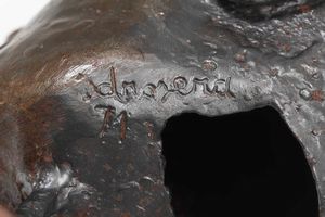 Zaccaria Drosera : Testa maschile, 1971  - Asta Scultura del XIX e XX secolo - Associazione Nazionale - Case d'Asta italiane