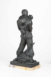Biagio Poidmani : Il legionario partente  - Asta Scultura del XIX e XX secolo - Associazione Nazionale - Case d'Asta italiane