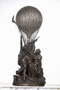Fr�d�ric-Auguste Bartholdi (Colmar, 1834 � Parigi, 1904) Monumento agli aeronauti dell'assedio di Parigi  - Asta Scultura del XIX e XX secolo - Associazione Nazionale - Case d'Asta italiane
