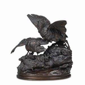 Alfred Barye - Gruppo con volatili