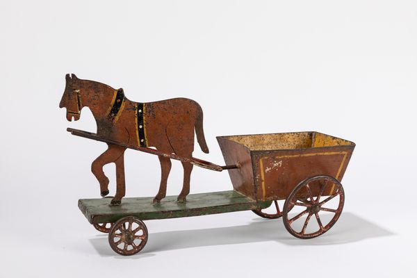 Carretto con cavallo  - Asta Giocattoli d'Epoca - Associazione Nazionale - Case d'Asta italiane