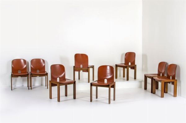 SCARPA AFRA E TOBIA : Otto sedie mod. 121  - Asta Asta 145 - Design - Associazione Nazionale - Case d'Asta italiane