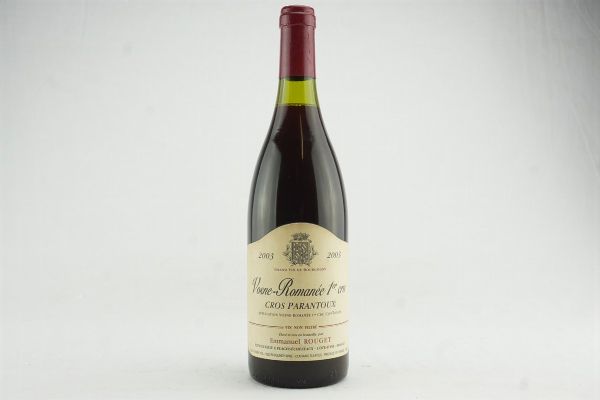 Vosne-Romanée Au Cros Parantoux Domaine Emmanuel Rouget 2003  - Asta IL SIGNIFICATO DELLA PASSIONE - Vini Pregiati e da Collezione - Associazione Nazionale - Case d'Asta italiane