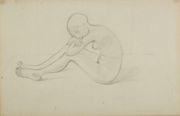 CASORATI FELICE (1883 - 1963) : Nudino seduto.  - Asta Asta 403 | ARTE MODERNA E CONTEMPORANEA Online - Associazione Nazionale - Case d'Asta italiane