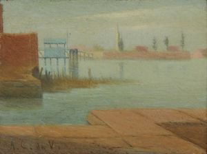 CALDERARA ANTONIO (1903 - 1978) - Il campanile di Mazzorbo.