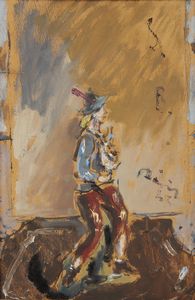 DE PISIS FILIPPO (1896 - 1956) - Statuina raffigurante uno zampognaro.