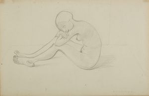 CASORATI FELICE (1883 - 1963) - Nudino seduto.