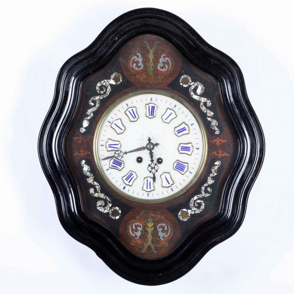 Orologio da muro in legno ebanizzato  - Asta Antiquariato Aprile - Associazione Nazionale - Case d'Asta italiane