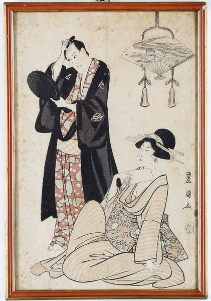 Xilografia orientale in cornice  - Asta Antiquariato Aprile - Associazione Nazionale - Case d'Asta italiane