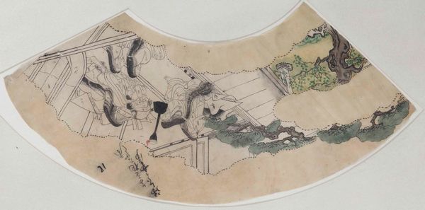 Tre pagine di ventaglio in carta, Giappone  - Asta Antiquariato Aprile - Associazione Nazionale - Case d'Asta italiane