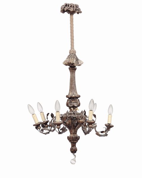 Lampadarietto in legno Luigi XVI, XIX secolo  - Asta Antiquariato Aprile - Associazione Nazionale - Case d'Asta italiane