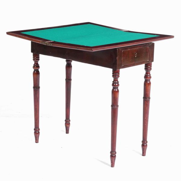 Tavolo da gioco a libro in mogano. Inghilterra, XIX/XX secolo  - Asta Antiquariato Aprile - Associazione Nazionale - Case d'Asta italiane