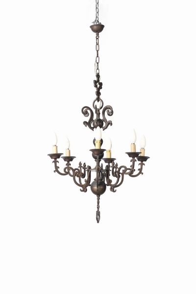 Coppia di lampadari in stile olandese  - Asta Antiquariato Aprile - Associazione Nazionale - Case d'Asta italiane