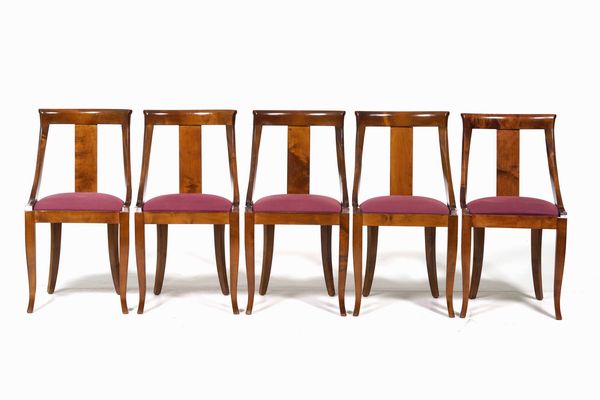 Dieci sedie in noce in stile Carlo X  - Asta Antiquariato Aprile - Associazione Nazionale - Case d'Asta italiane