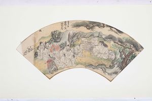 Tre pagine di ventaglio in carta, Giappone  - Asta Antiquariato Aprile - Associazione Nazionale - Case d'Asta italiane