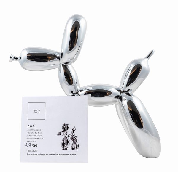 JEFF  KOONS (After) : Balloon Dog (SIlver)  - Asta Arte moderna e contemporanea - Associazione Nazionale - Case d'Asta italiane