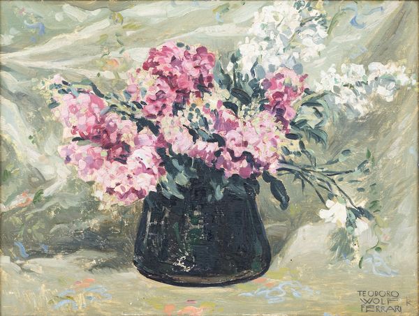 TEODORO WOLF FERRARI : Violeciocche e un garofano  - Asta Arte moderna e contemporanea - Associazione Nazionale - Case d'Asta italiane