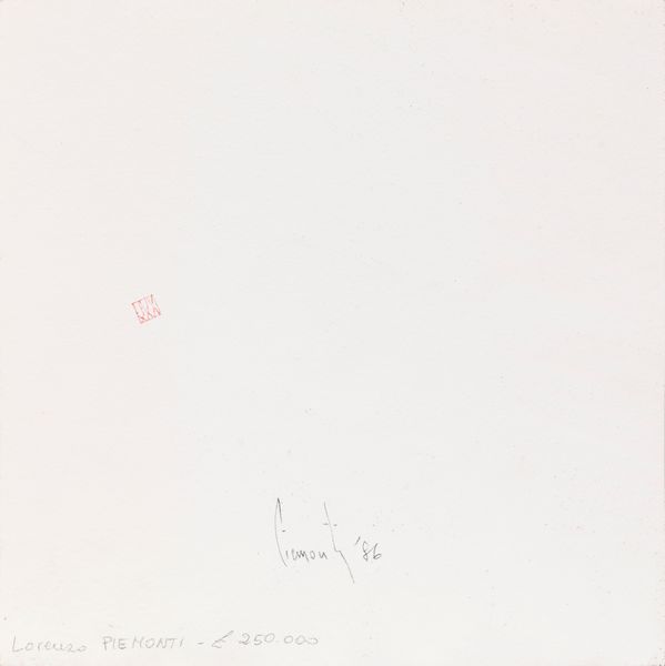 LORENZO  PIEMONTI : Soggetti vari  - Asta Arte moderna e contemporanea - Associazione Nazionale - Case d'Asta italiane