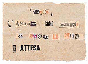 RAOUL SCHULTZ : Lettere anonime  - Asta Arte moderna e contemporanea - Associazione Nazionale - Case d'Asta italiane