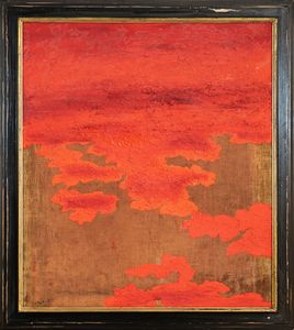 Carlo Mattioli : Campo di papaveri  - Asta Arte moderna e contemporanea - Associazione Nazionale - Case d'Asta italiane