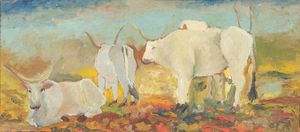 GIUSEPPE CESETTI - Buoi al pascolo