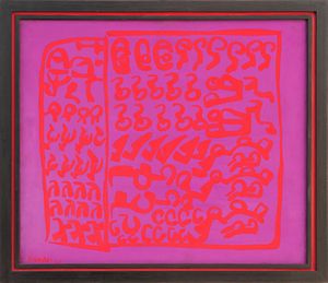 CARLA ACCARDI : Carminio - violetto  - Asta Arte moderna e contemporanea - Associazione Nazionale - Case d'Asta italiane